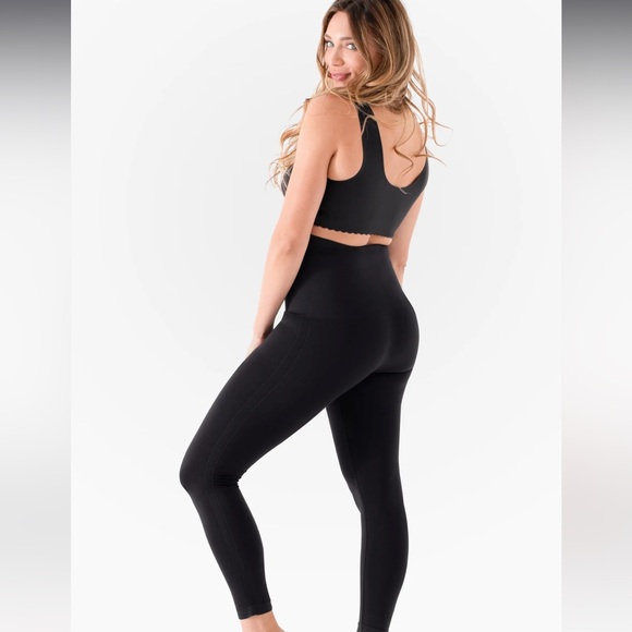 Belly Bandit Mother Tucker Leggings Medium Black Postpartum Compression Tight - Picture 2 of 11